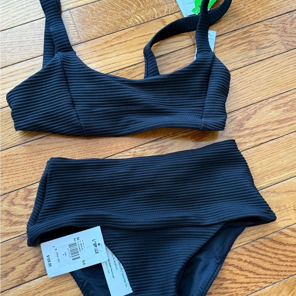 L*Space Black Ribbed Bikini Set